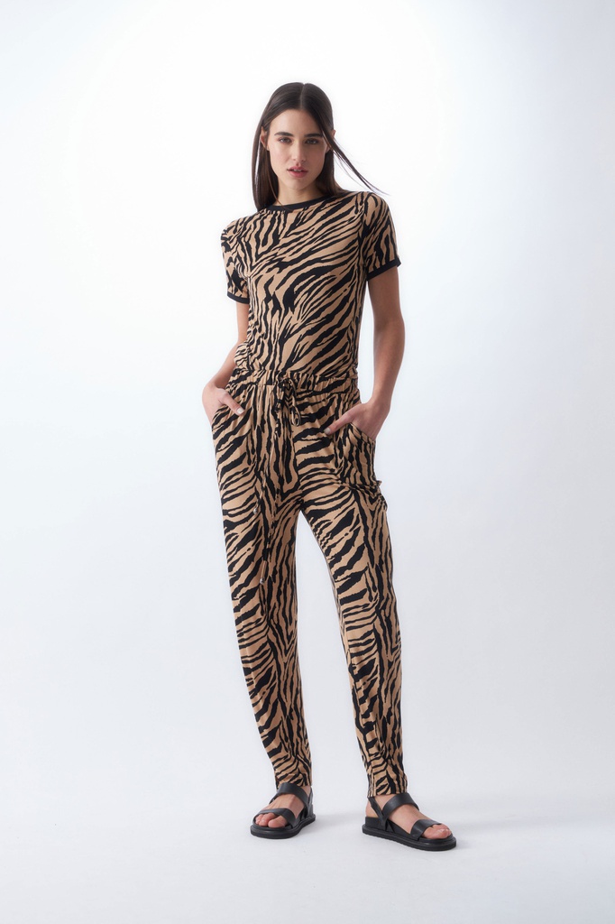 L145GBH9 BLUSA ESCOTE BASE ANIMAL PRINT