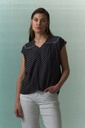 L147GBH1 BLUSA ESCOTE V CON ESTAMPA LUNARES