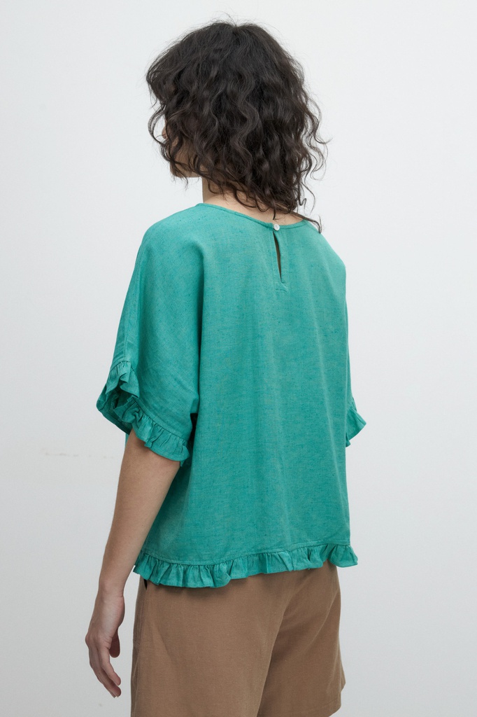 L157GBH4 BLUSA CON VOLADOS