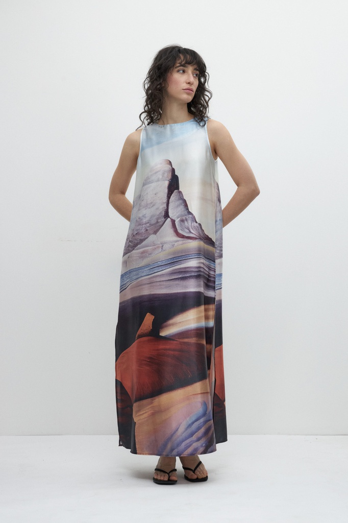 L157GDX6 MAXI VESTIDO CON ESTAMPA PAISAJE