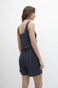 L158GPH1 SHORT CON CINTO Y BORDADO FLORAL