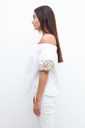 L160GBH10 BLUSA BARDOT CON BORDADOS