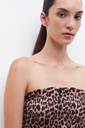 L160GBS1 TOP STRAPLESS ANIMAL PRINT