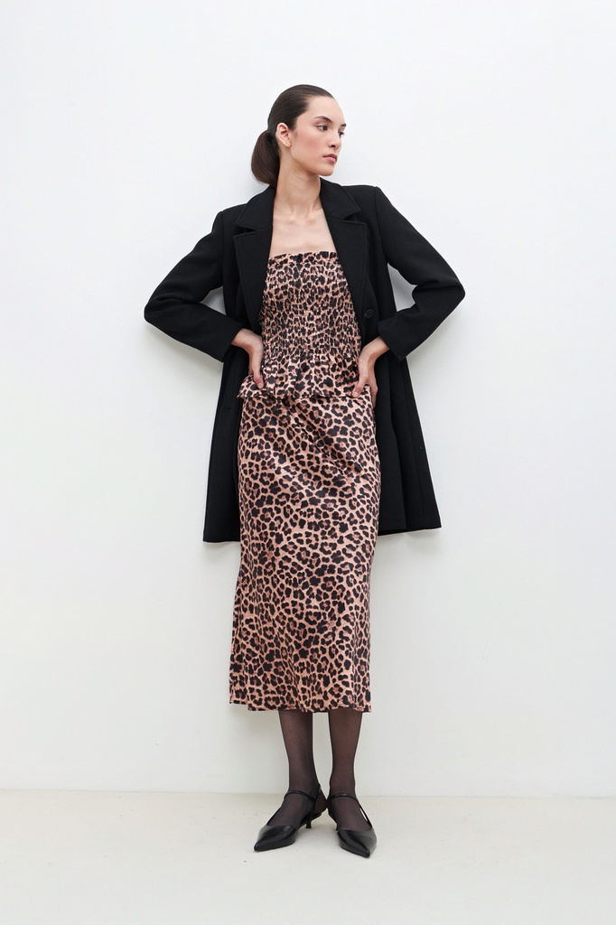 L160GBS1 TOP STRAPLESS ANIMAL PRINT