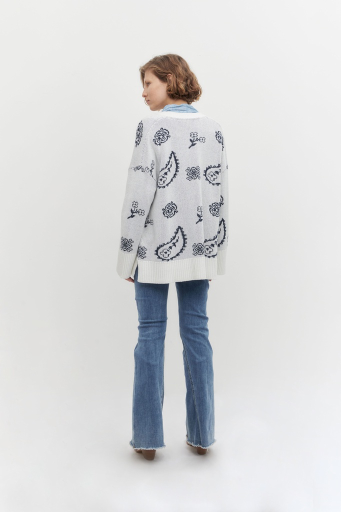 L144GKC1 CARDIGAN JACQUARD ARABESCO