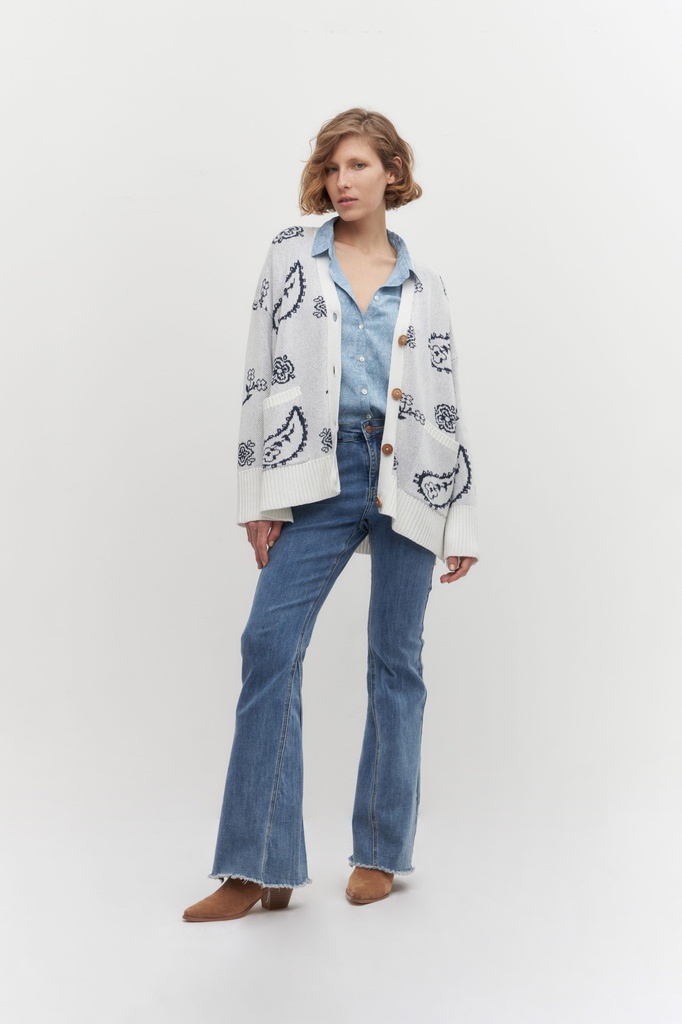 L144GKC1 CARDIGAN JACQUARD ARABESCO