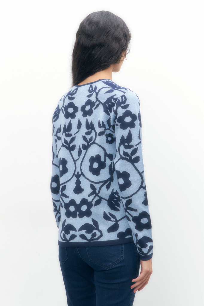 L153GKC2 CHAQUETA TEJIDA FLORAL
