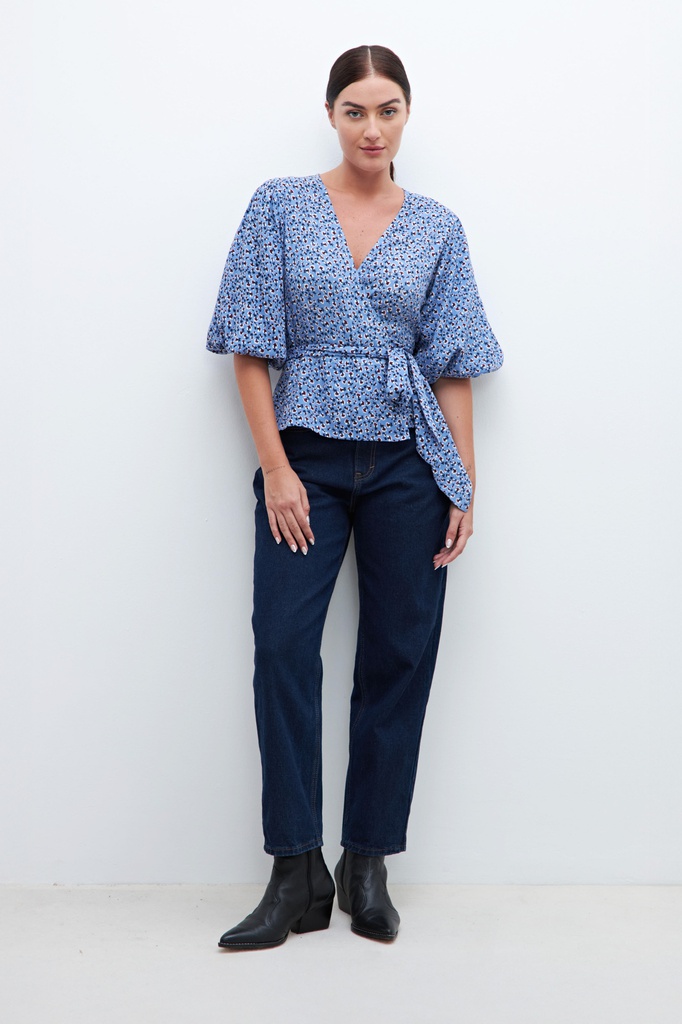L160GBT6 BLUSA CRUZADA CON ESTAMPA FLORAL
