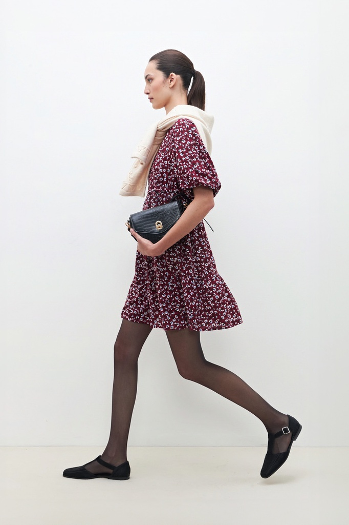L160GDM3 VESTIDO MIDI ESTAMPA FLORAL