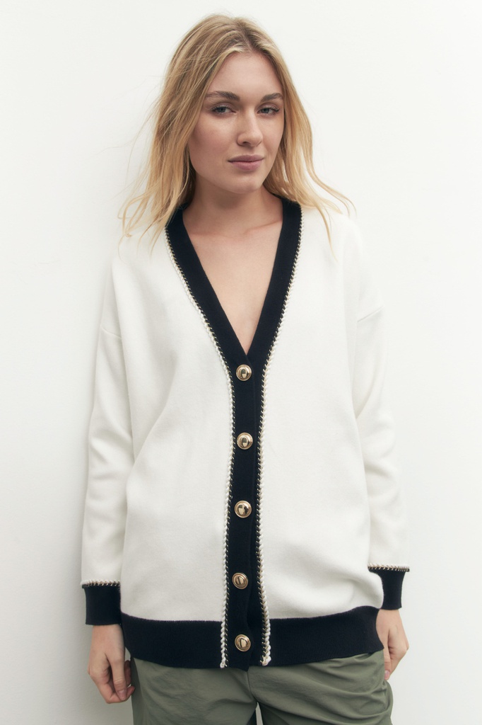 L154GKC2 CARDIGAN CON CINTA DECORATIVA