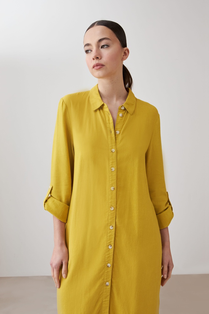L167GDX12 VESTIDO DE LINO CAMISERO