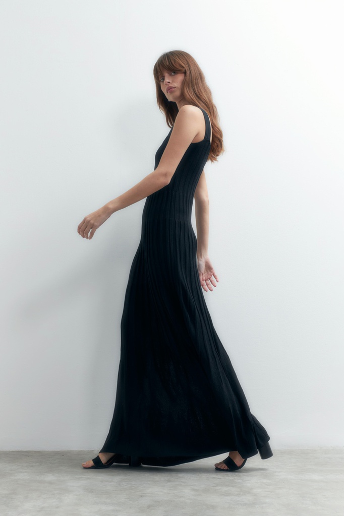 L155GKD1 VESTIDO TEJIDO CON DETALLE LUREX