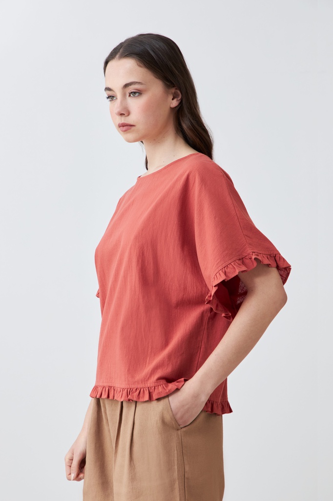 L167GBH10 BLUSA CON VOLADOS