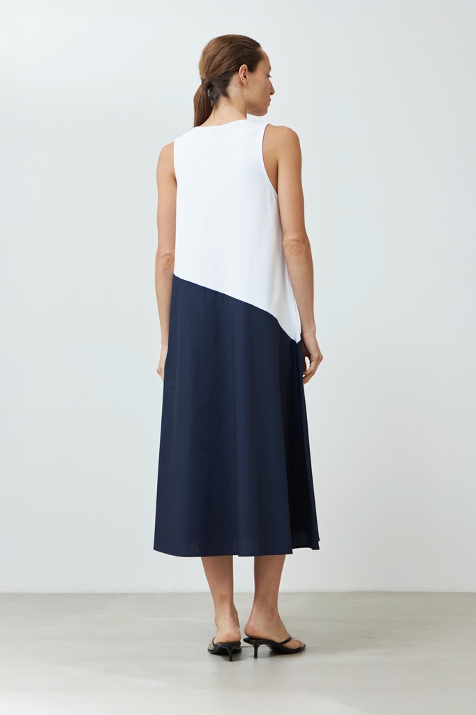 L168GDX11 MAXI VESTIDO BICOLOR