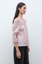 L170GBT3 BLUSA ESCOTE BARDOT CON FRUNCES