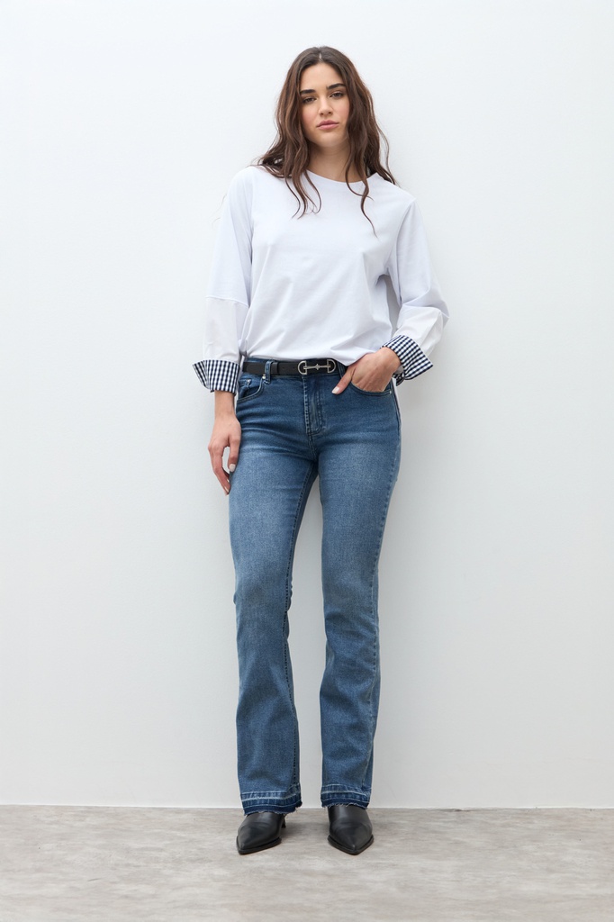 L170GTL2 REMERA CON PUÑOS VICHY