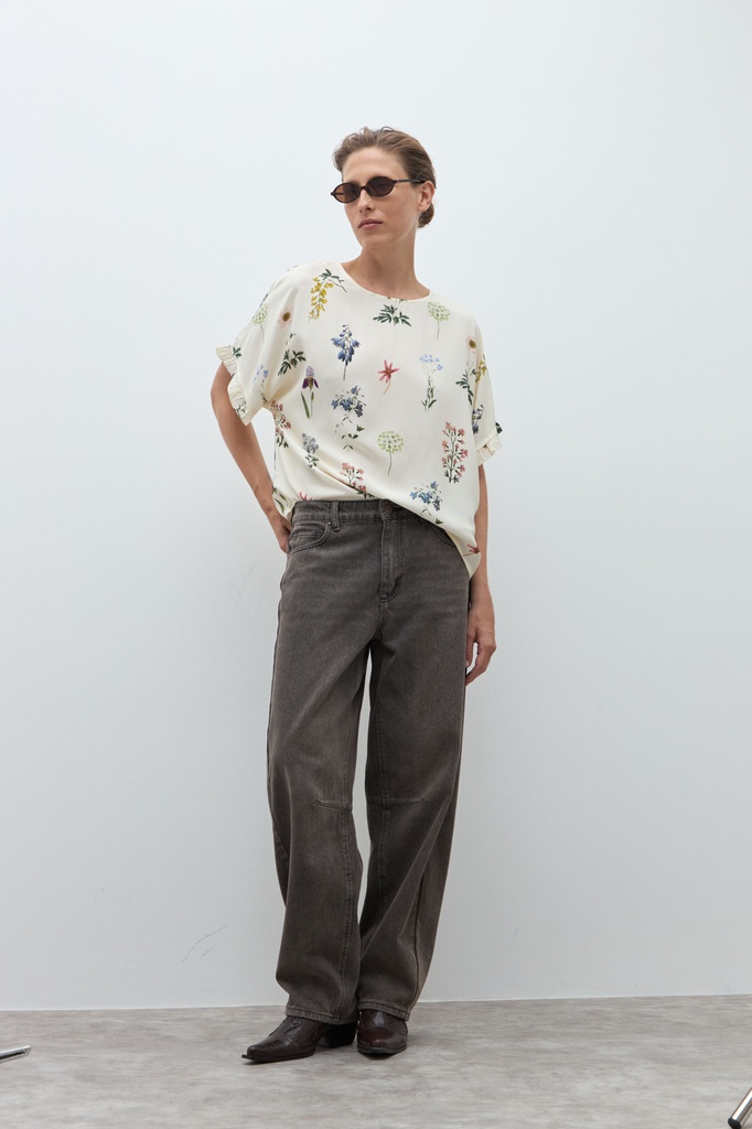 L170GBH6 BLUSA ESTAMPA FLORAL CON VOLADOS