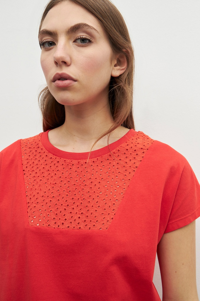 L158GTH3 REMERA CON CALADOS BORDADOS