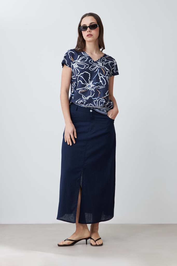 L167GBH5 BLUSA FRENTE ESTAMPADO FLORAL