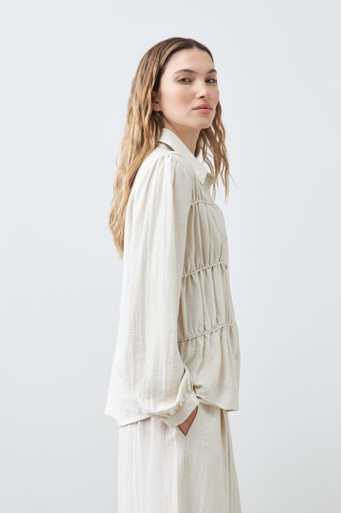 L167GBL1 CAMISA CON FRUNCES