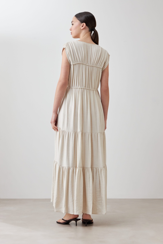 L167GDX4 MAXI VESTIDO CON FRUNCES