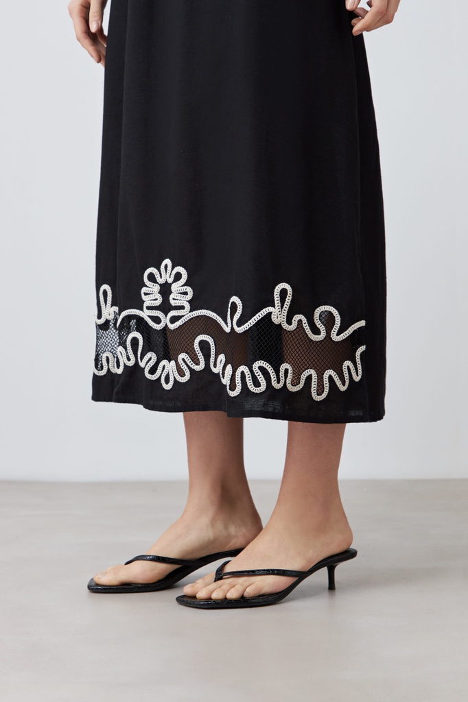L167GDX14 MAXI VESTIDO BORDADO