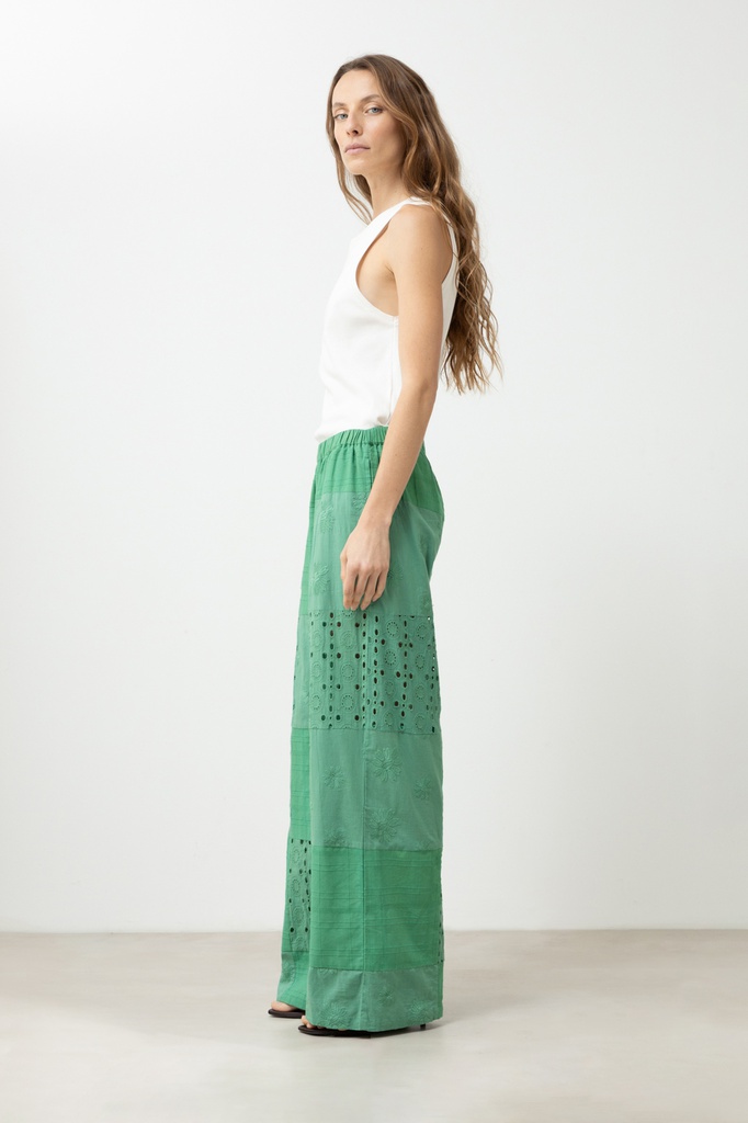 L168GPJ2 PANTALON PATCHWORK DE BRODERIE
