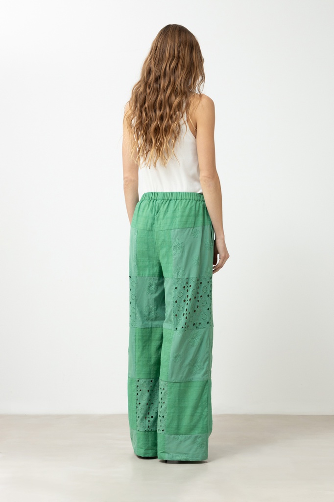 L168GPJ2 PANTALON PATCHWORK DE BRODERIE