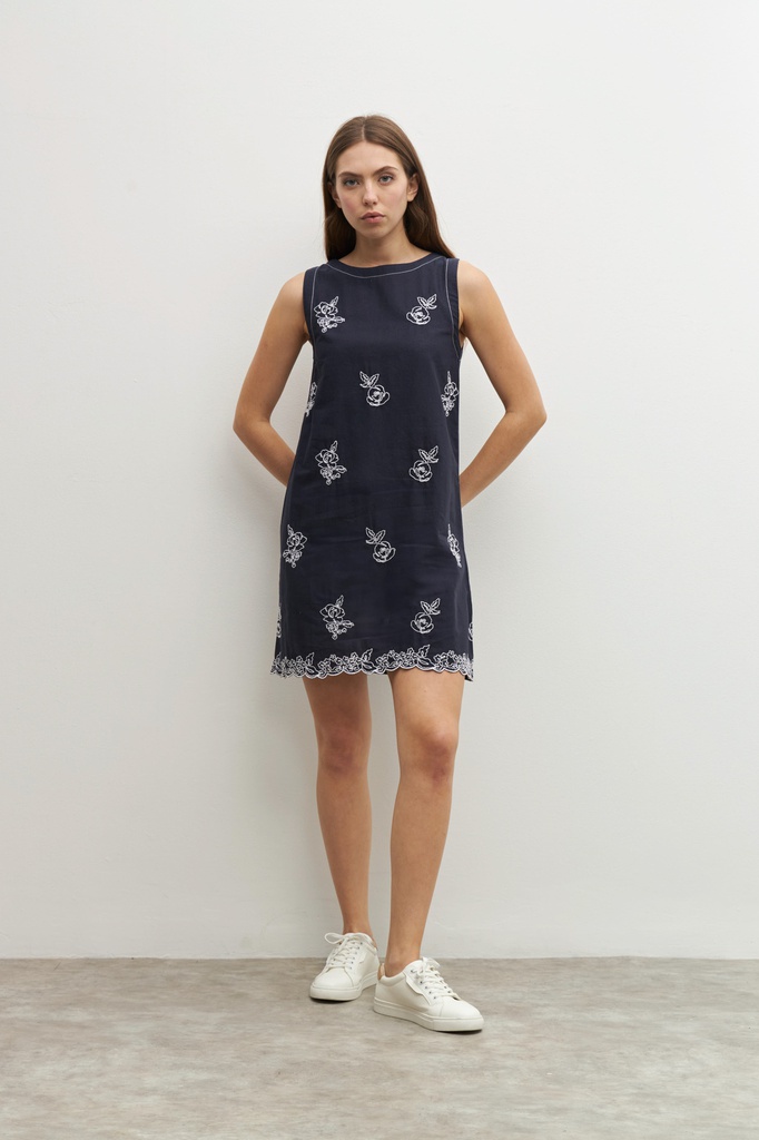 L158GDM1 VESTIDO BORDADO FLORAL