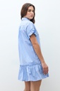 L170GDM2 VESTIDO CAMISERO RAYADO CON VOLADOS
