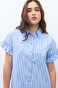 L170GDM2 VESTIDO CAMISERO RAYADO CON VOLADOS