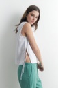 L158GBS7 BLUSA DE LINO LAZOS LATERALES