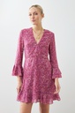 L165GDM4 VESTIDO ESTAMPADO CON VOLADOS