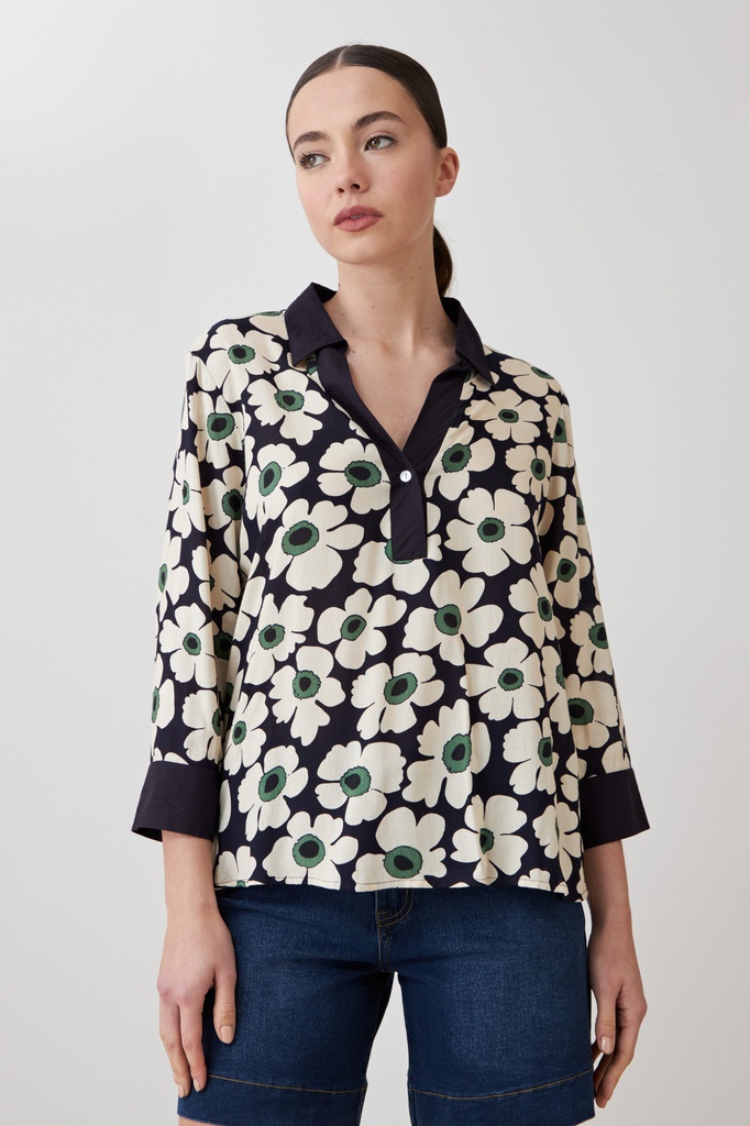 L167GBT10 BLUSA CON ESTAMPA MARGARITAS