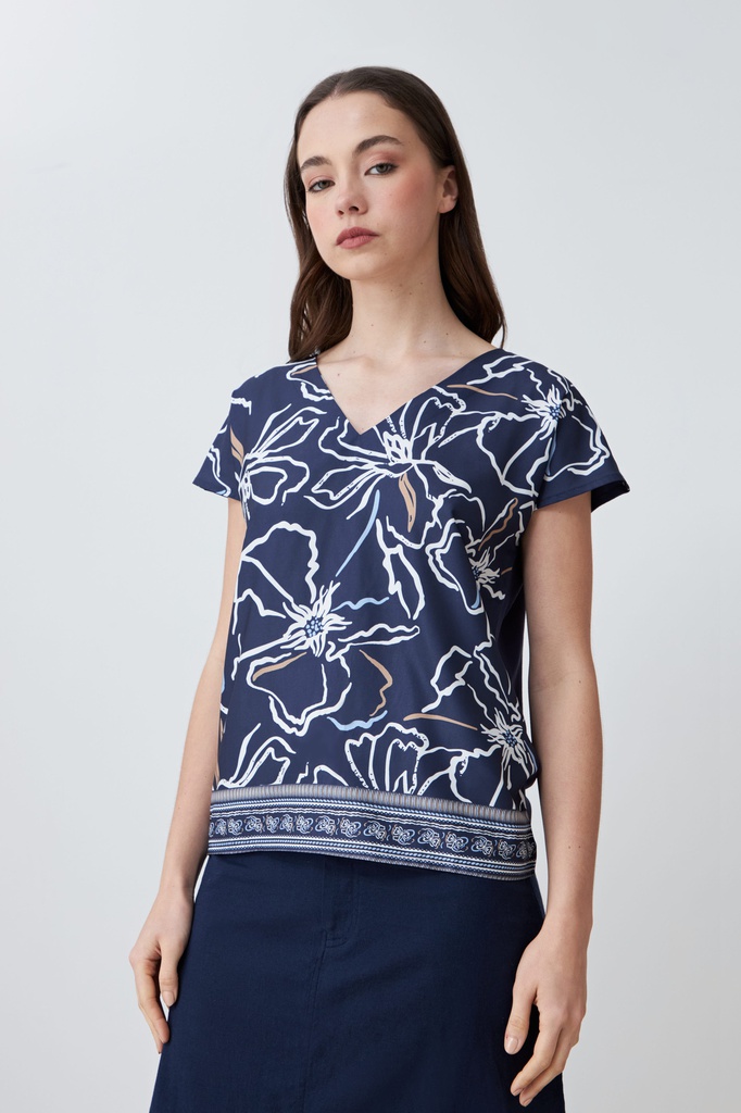 L167GBH5 BLUSA FRENTE ESTAMPADO FLORAL