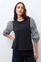 L170GTT1 REMERA CON MANGAS VICHY