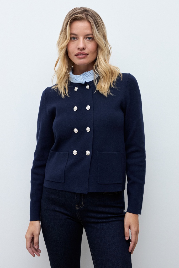 L172GKC5 CHAQUETA TEJIDA CUELLO DESMONTABLE