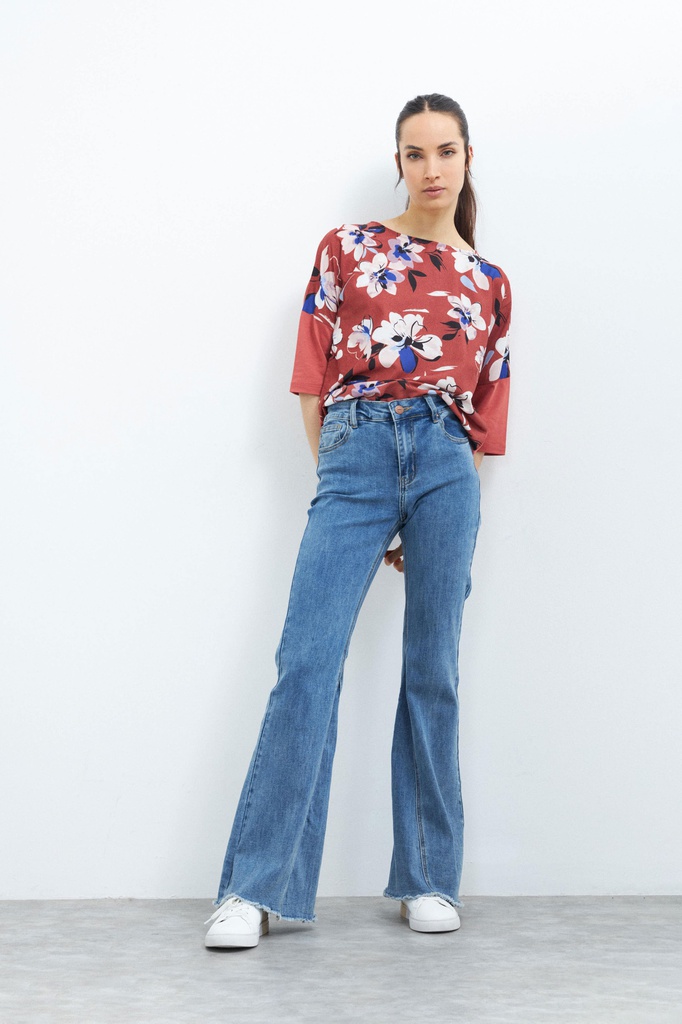 L142GBT2 BLUSA FRENTE ESTAMPADO FLORAL