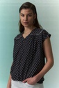 L147GBH1 BLUSA ESCOTE V CON ESTAMPA LUNARES