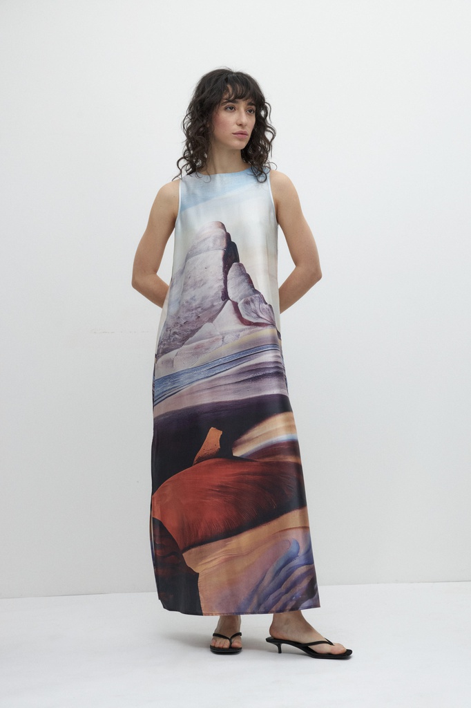 L157GDX6 MAXI VESTIDO CON ESTAMPA PAISAJE