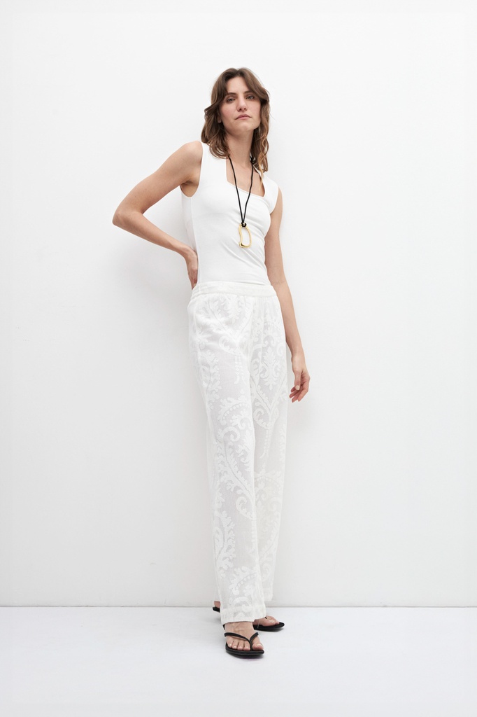 L158GPJ1 PANTALON REJILLA FLORAL