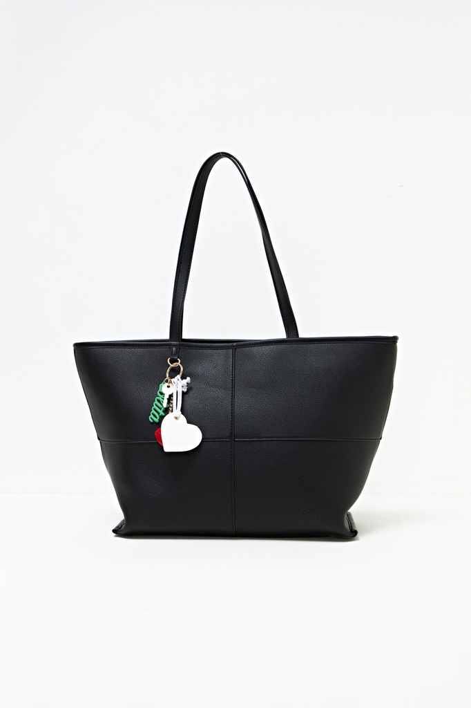 L160ABT1 CARTERA TOTE CON CIERRE Y DIJES
