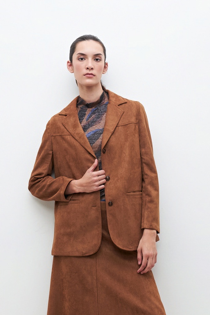 L160GOB2 BLAZER SIMIL GAMUZA