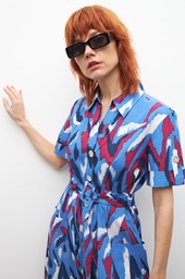 L155GDX1 VESTIDO ESTAMPADO CAMISERO CON CINTO