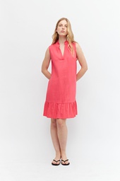 L158GDS2 VESTIDO DE LINO CON VOLADO