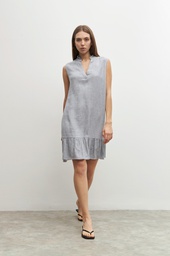 L158GDS4 VESTIDO DE LINO CON VOLADO