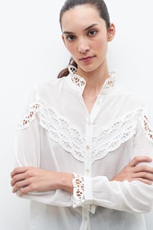 L160GBL10 CAMISA CON PUNTILLA CALADA