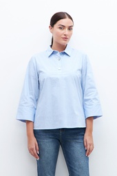 L160GBT3 BLUSA RAYADA CON CUELLO CAMISA