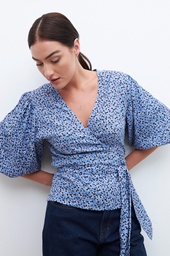 L160GBT6 BLUSA CRUZADA CON ESTAMPA FLORAL