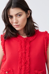 L165GKV3 CHALECO TEJIDO CON DESFLECADO